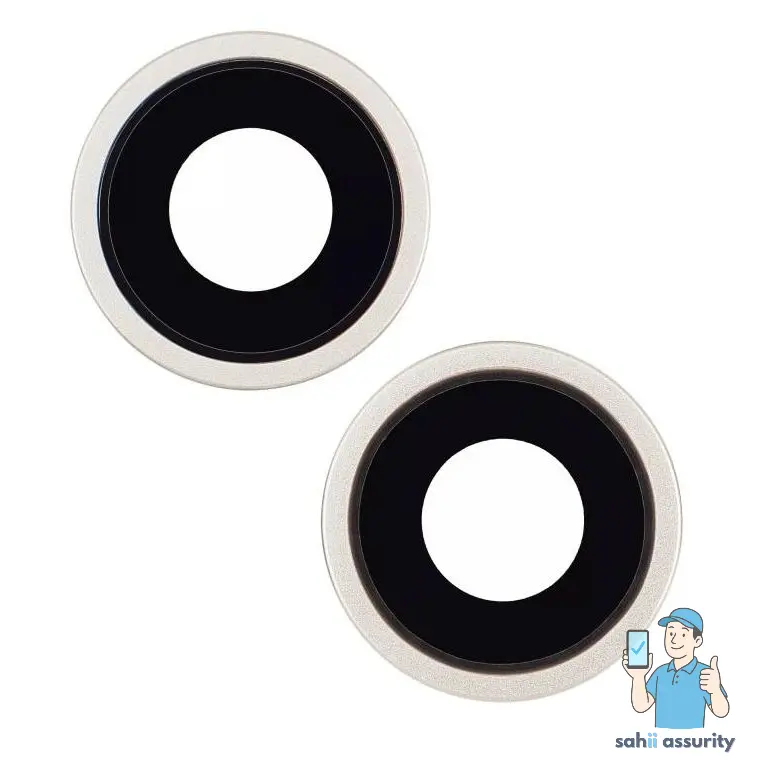 Camera Lens Glass with Frame for Apple iPhone 14 Plus White